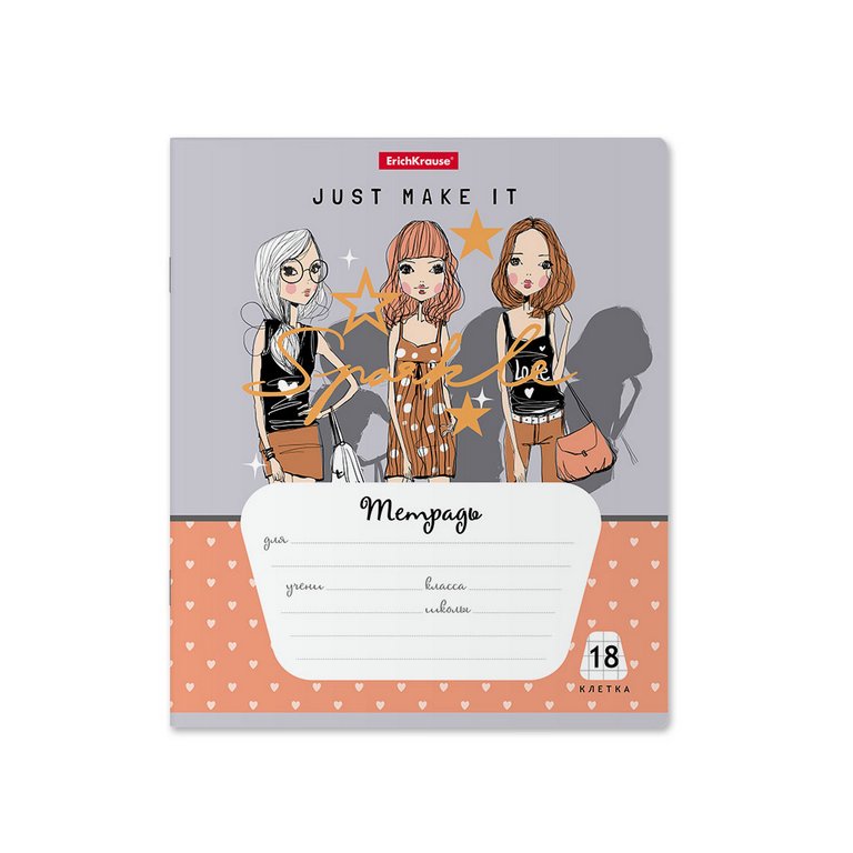 Тетрадь 18 лист кл. А5 "Top Models"  ассорти