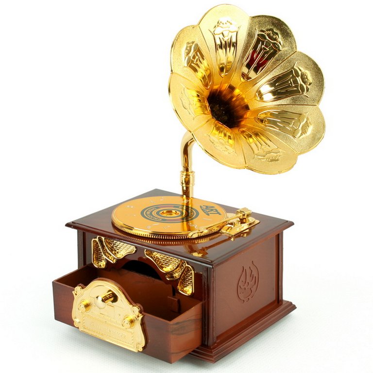 Шкатулка музыкальная "Патефон" 22,5х13х11 см