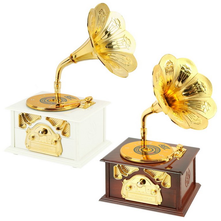 Шкатулка музыкальная "Патефон" 22,5х13х11 см