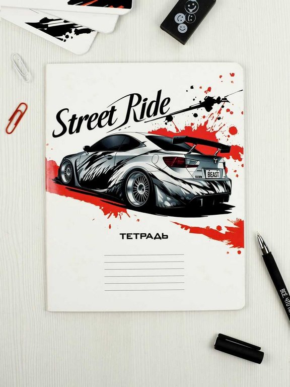 Тетрадь 24 лист лин. А5+ "Городские гонки" ассорти