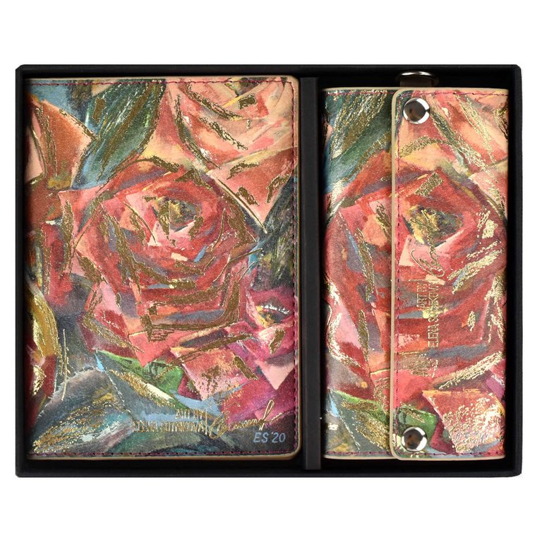 Набор подарочный Escalada Обложка для паспорта+ключница "Движение красного"