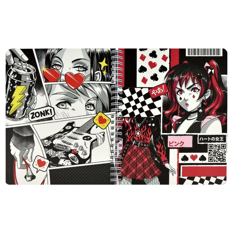 Тетрадь двойная  96 лист кл./лин. А5 на гребне "Double book" АНИМЕ