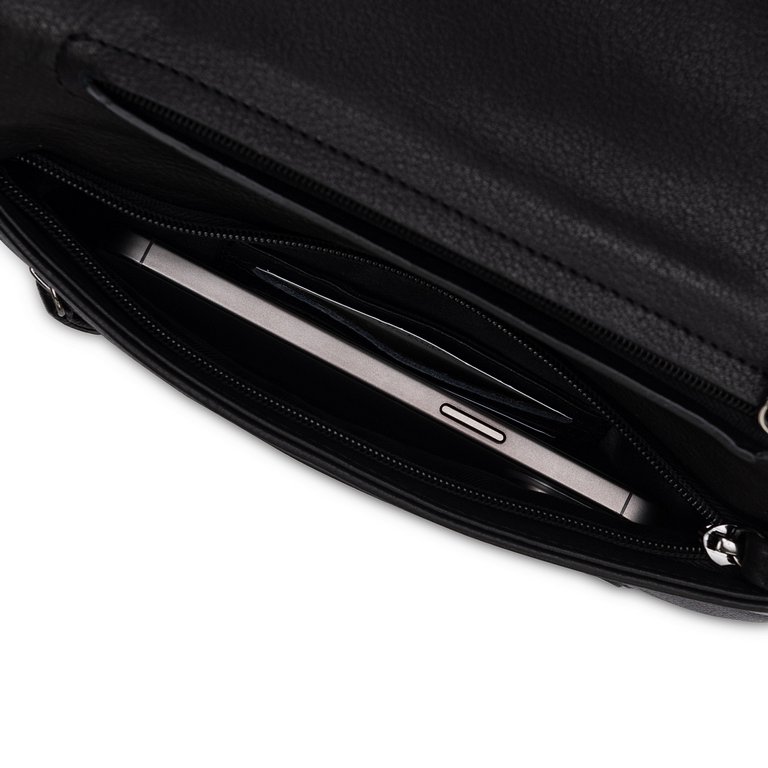 Сумка женская Dr.Koffer 23х15х3см см, нат.кожа черная