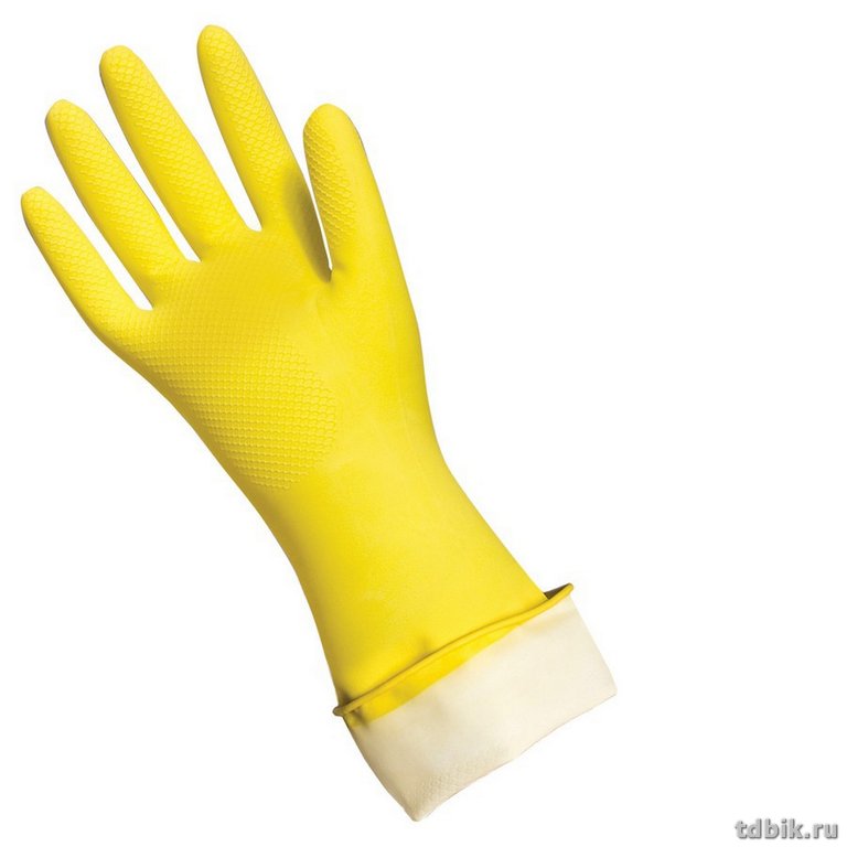 Перчатки латексные без х/б напыления, Komfi, размер XL,желтые 37-40 гр. (в инд. упак.)