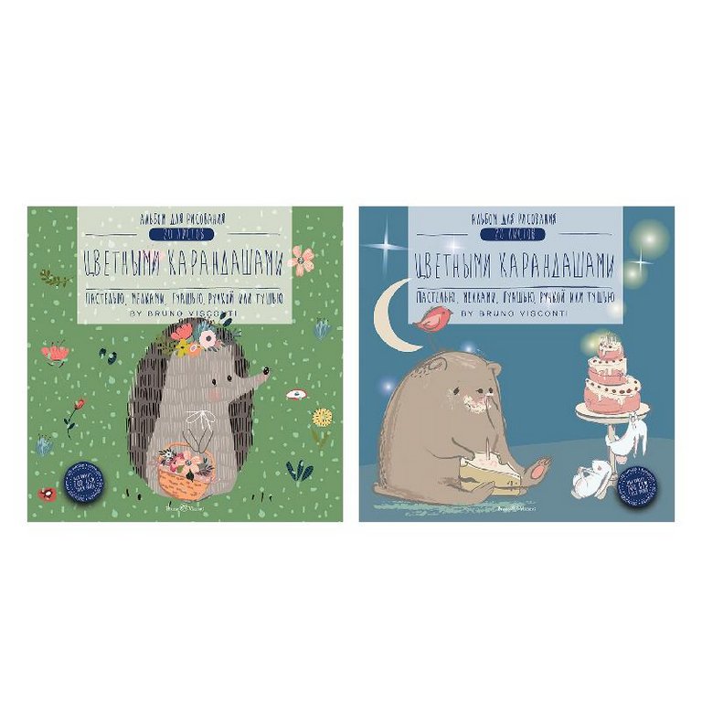 Альбом для рисования цв. карандашами А5+ 20л. на клею, 2 ВИДА