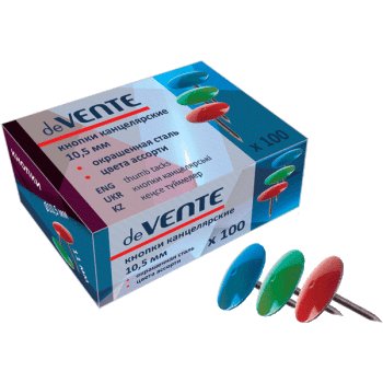 Кнопки с цветными шляпками 11 мм 100 шт/уп deVENTE