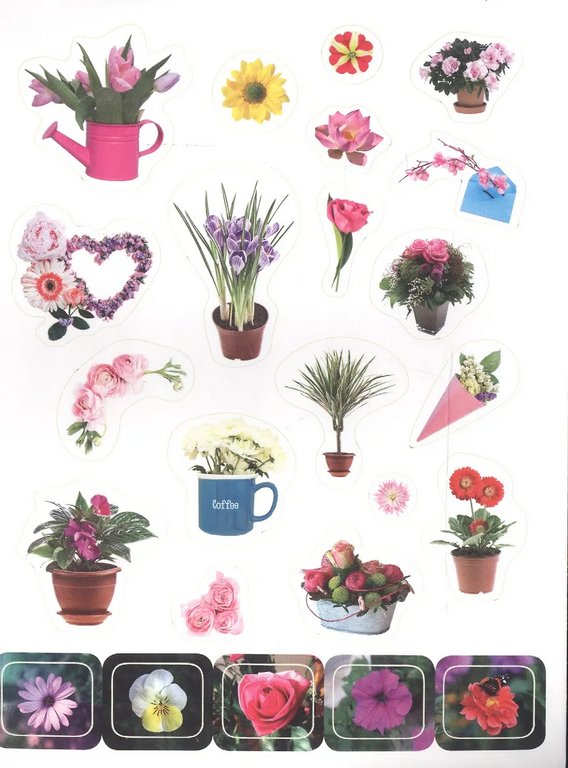 Набор наклеек 100 шт "Цветочки" ПРОФ-пресс