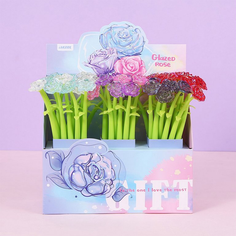 Ручка шариковая сувенирная "Crystal Rose" 0,7мм синяя масляная (ассорти) deVENTE