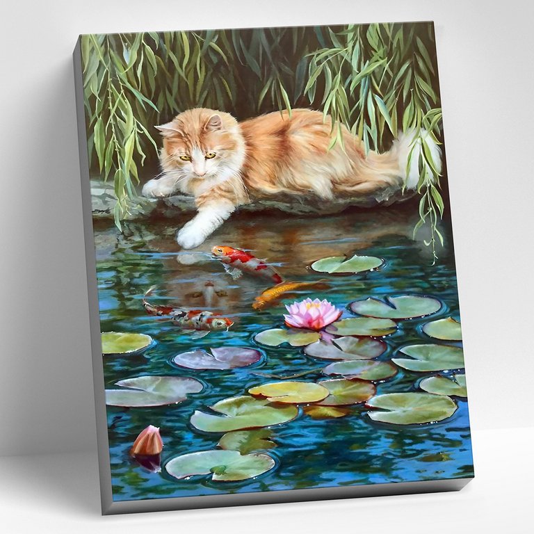 Роспись по номерам (холст) 40*50см "Ловись рыбка" (основа+акрил.кр.+кисти)