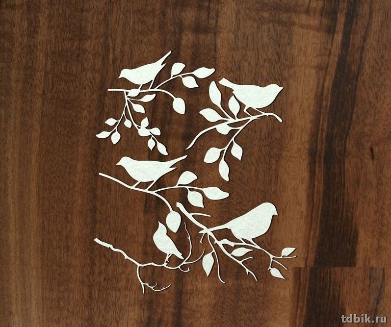 Вырубные картинки "Птицы на ветке" микс, толщина 0,9-1,15мм, картон