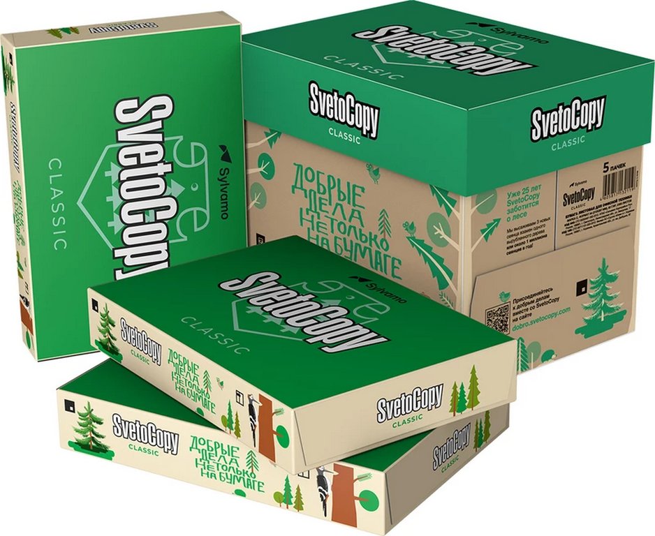 Бумага офисная SvetoСopy А4, 80 г/м2, 146% CIE, 95% ISO,толщ.104мкм,непрозр.91%, 500 л/пач.