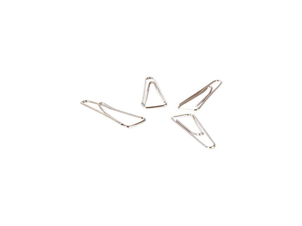 Скрепки 33 мм 100 шт/уп никелированные треугольные с загнут. краем Erich-Krause