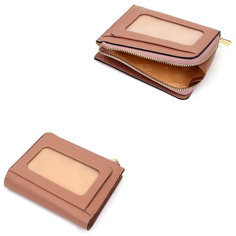 Портмоне FABRETTI женское, нат. кожа, 11*10*3см, темно-розовый