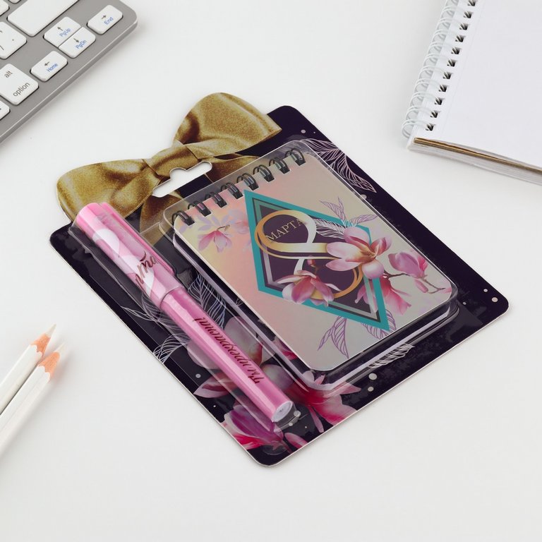 Набор подарочный "8 марта. Ты прекрасна" блокнот и ручка