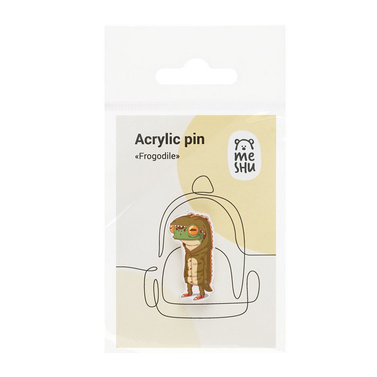 Значок акрил "Frogodile" MESHU, 2,0*3,6см