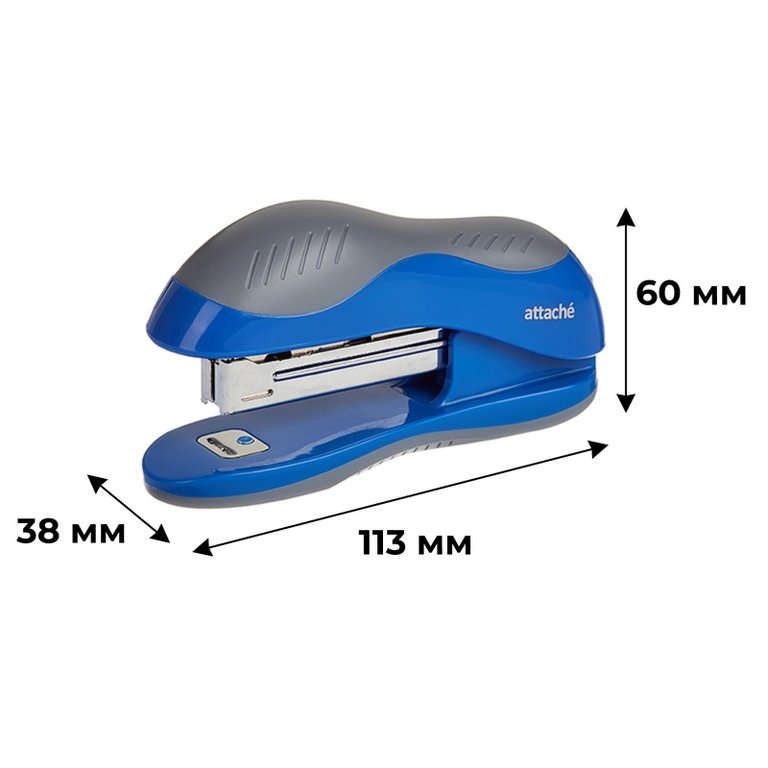 Степлер № 10 до 15л Attache leader синий/серый с антистеплером