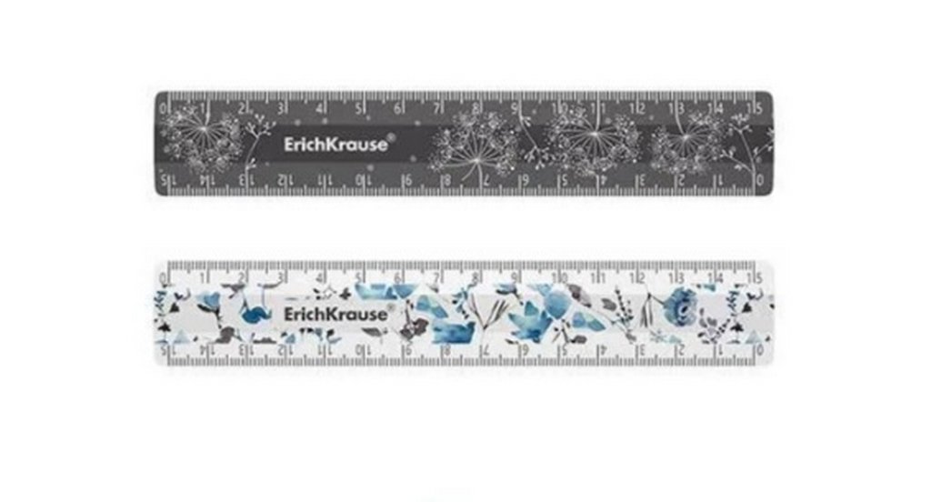 Линейка 15 см. пласт. прозрачная ErichKrause "Frozen Beauty", ассорти из 2 цветов