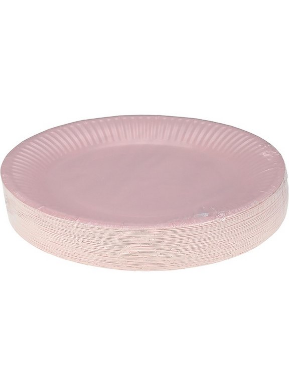 Тарелка картон d180 50 шт/уп, цв. розовый