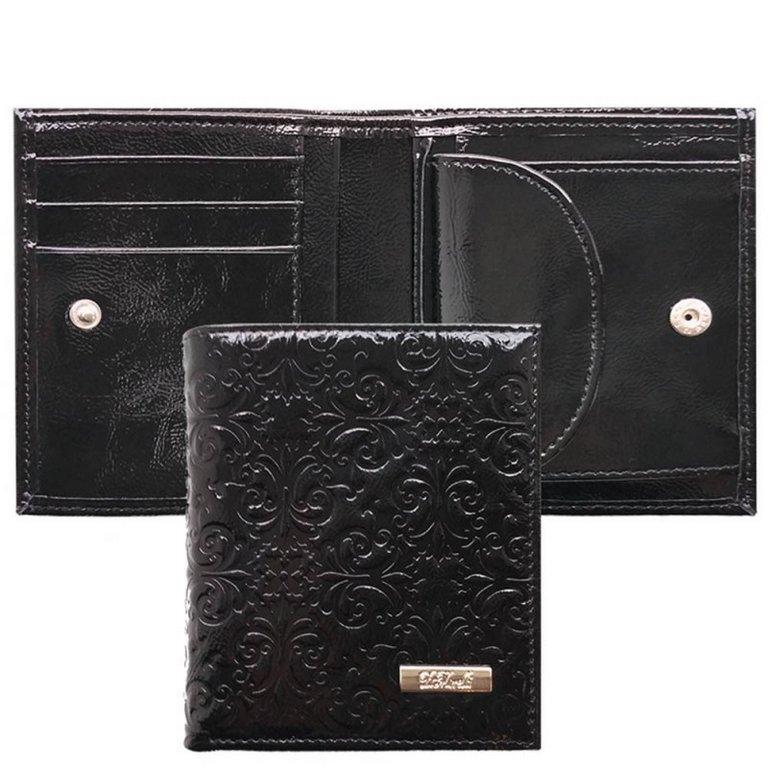 Портмоне D.Morelli женское "Барокко" нат. кожа,  цвет черный