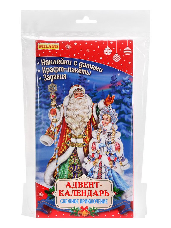 Адвент-календарь НГ "Снежное приключение" в крафт пакетах
