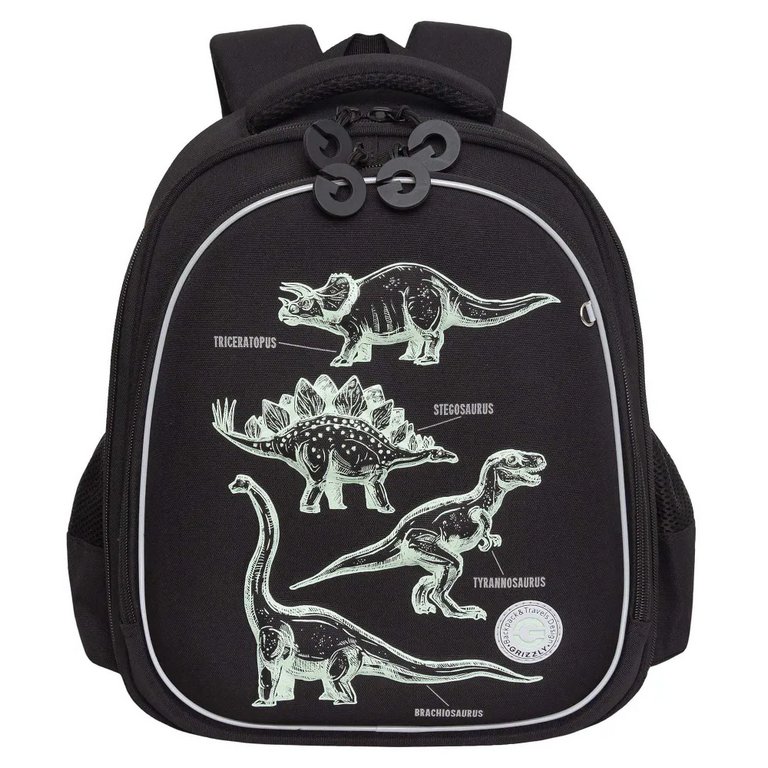 Рюкзак каркасный для мальчика Grizzly 28*36*20 см, черный