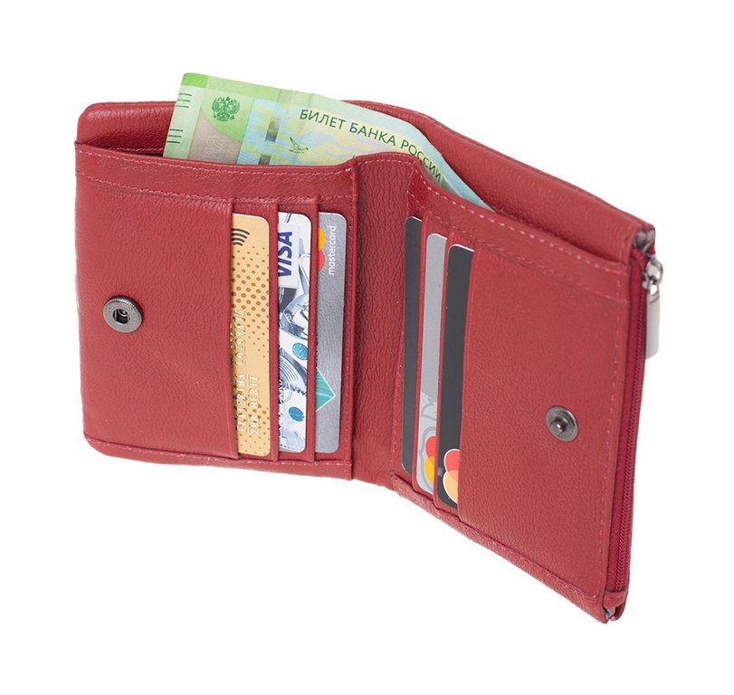 Портмоне Franchesco Mariscotti нат. кожа, , гранат