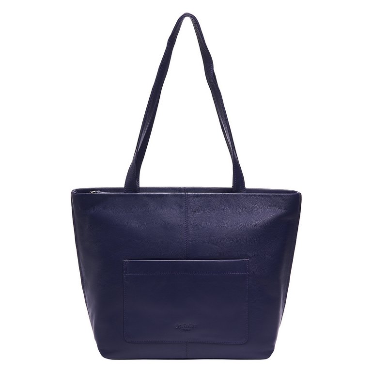 Сумка женская Dr.Koffer 33х31х12см см, нат.кожа синяя