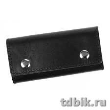 Футляр для ключей Alliance нат. кожа 10x4,5см, на 2 кнопках, черный