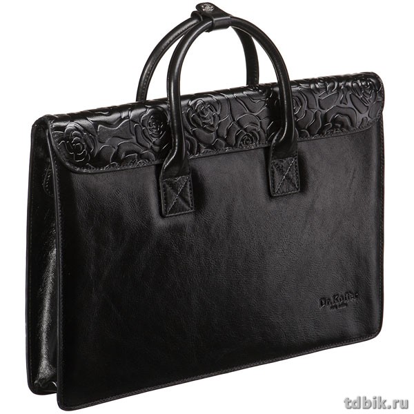Сумка для документов Dr.Koffer 26*37*6 см, нат. кожа, со съемн. плеч. ремнем, черная