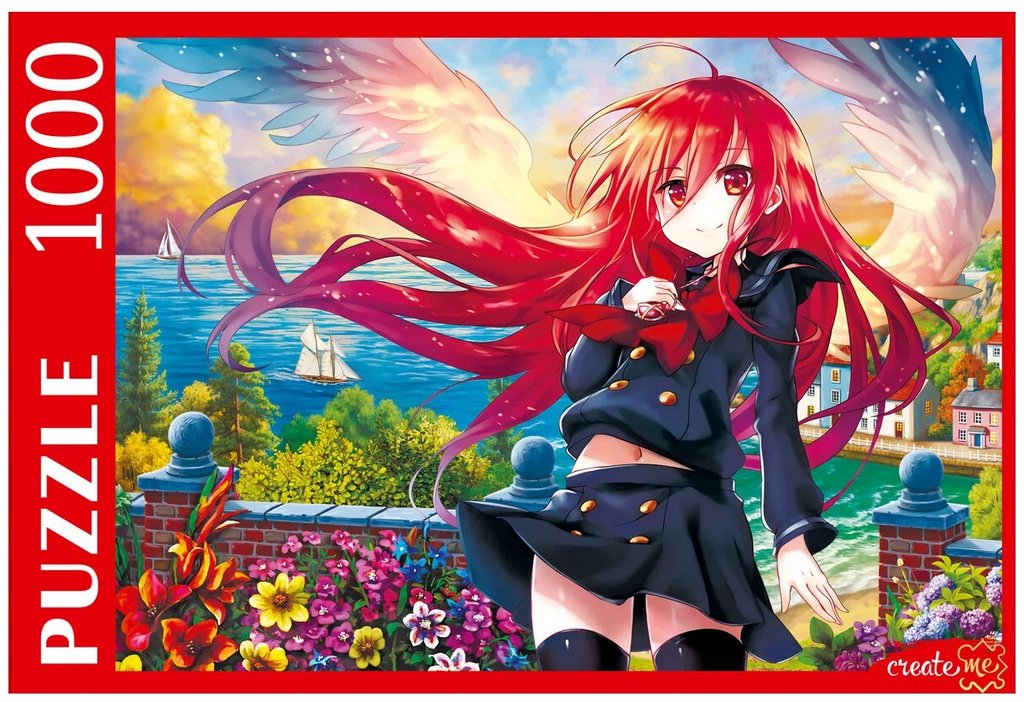 Пазлы 1000 дет. "Красивая анимэ девушка" Рыжий КОТ