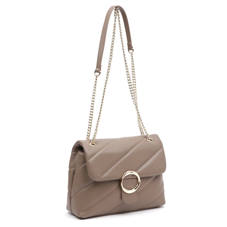 Сумка женская FABRETTI 27х19х10 см, нат. кожа, бежевый