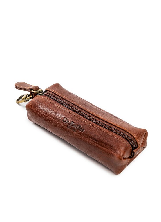 Футляр для ключей Dr.Koffer 5*13см, коричневый (коньяк)