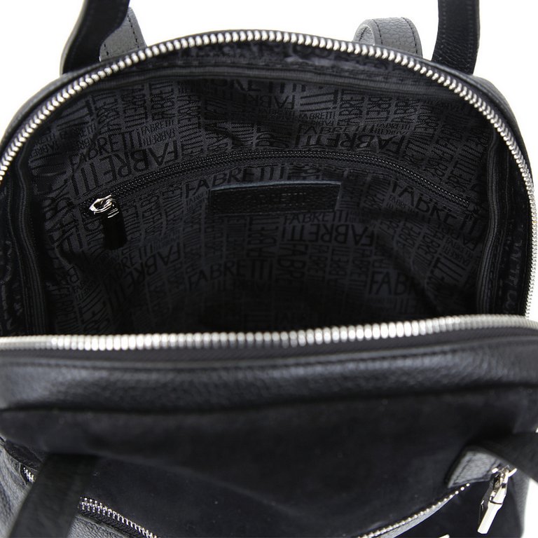 Рюкзак женский FABRETTI 24*33*10см, нат. кожа, черный