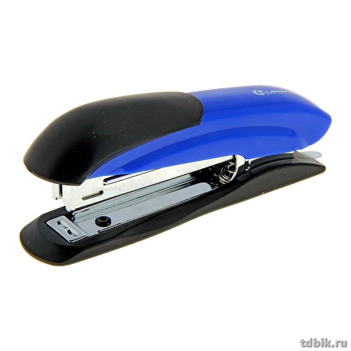 Степлер № 10 до 12л металлический, Lamark Ulrich, синий с антистеплером