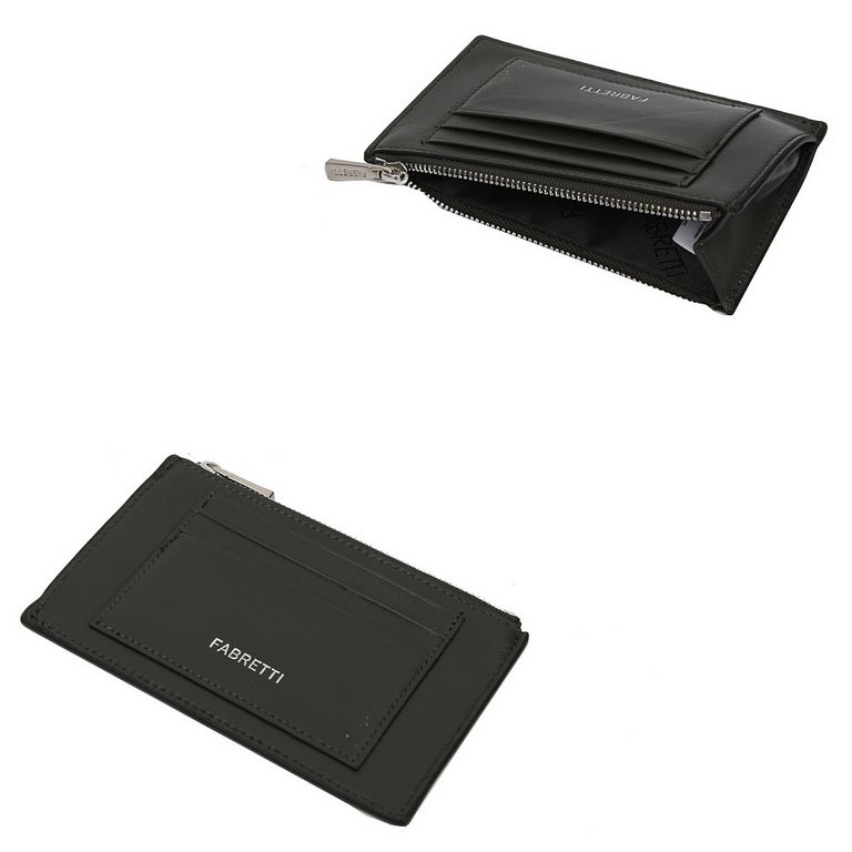 Визитница FABRETTI нат. кожа, 14*8,5*0,5см, темно-зеленый