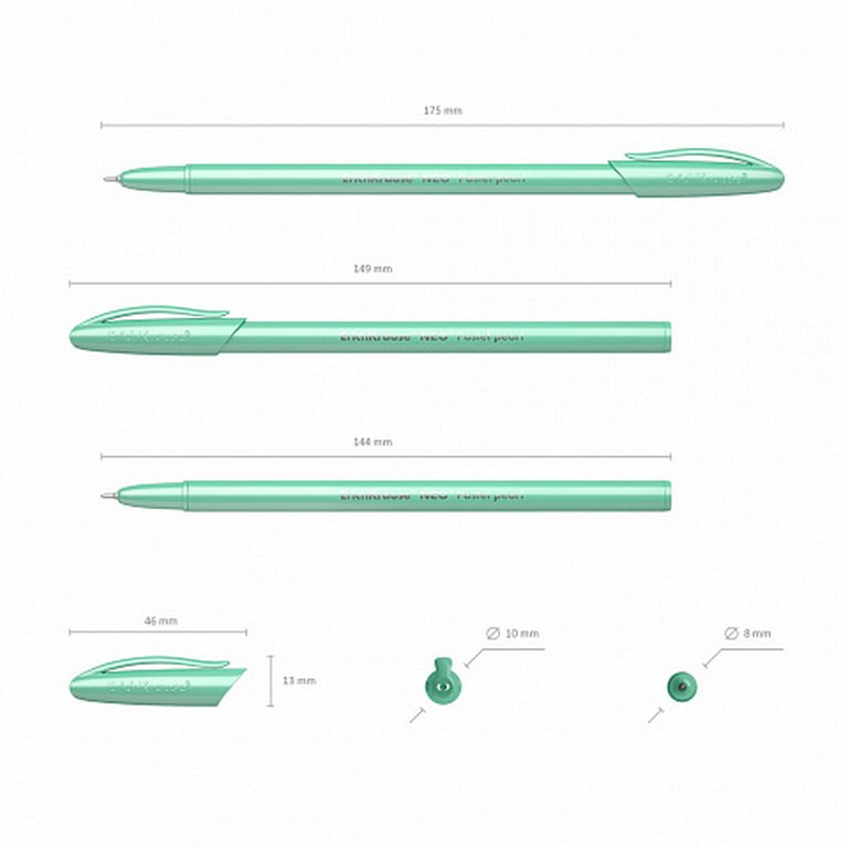 Ручка шариковая ErichKrause Neo Pastel pearl 0,7мм синяя однораз. (линия 0,26мм) игольч.