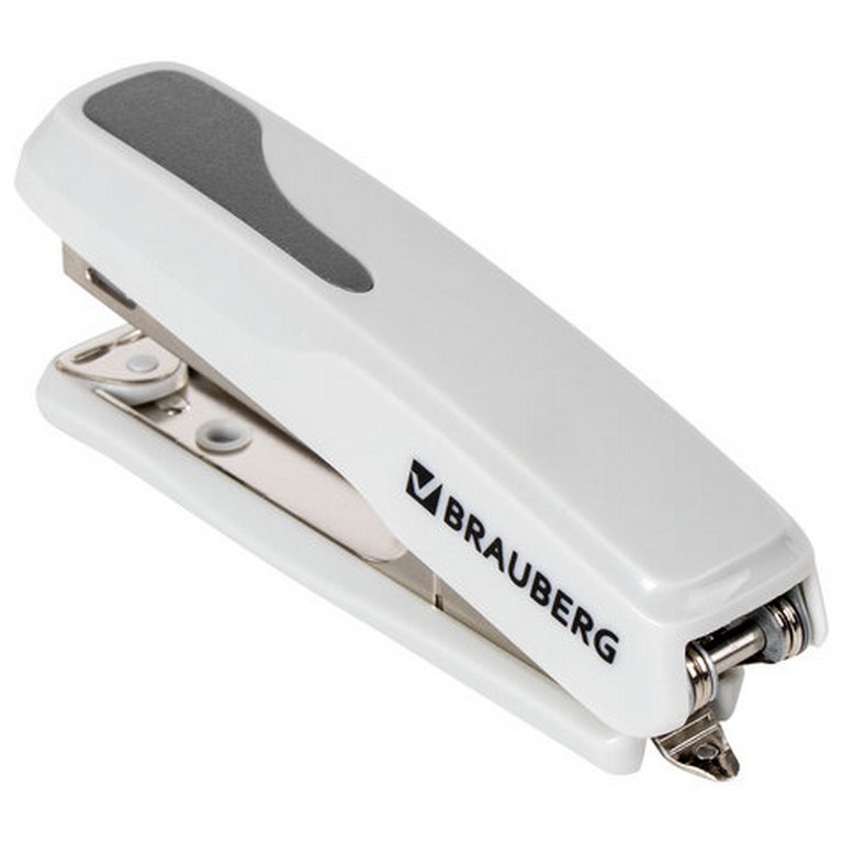 Степлер № 10 до 20л BRAUBERG "Extra" серый, с антистеплером