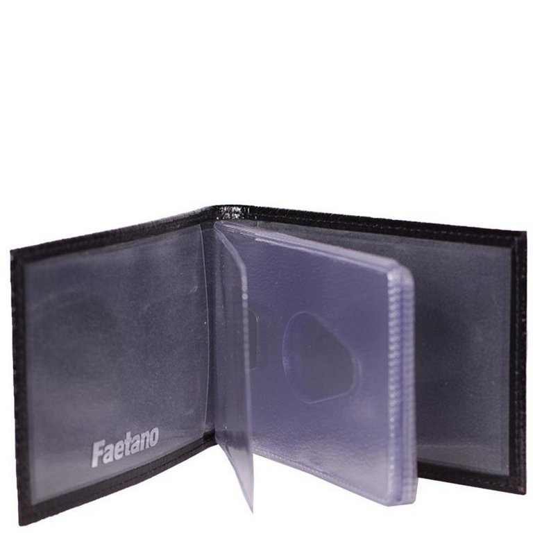 Визитница Faetano "Геккон", нат. кожа, черная