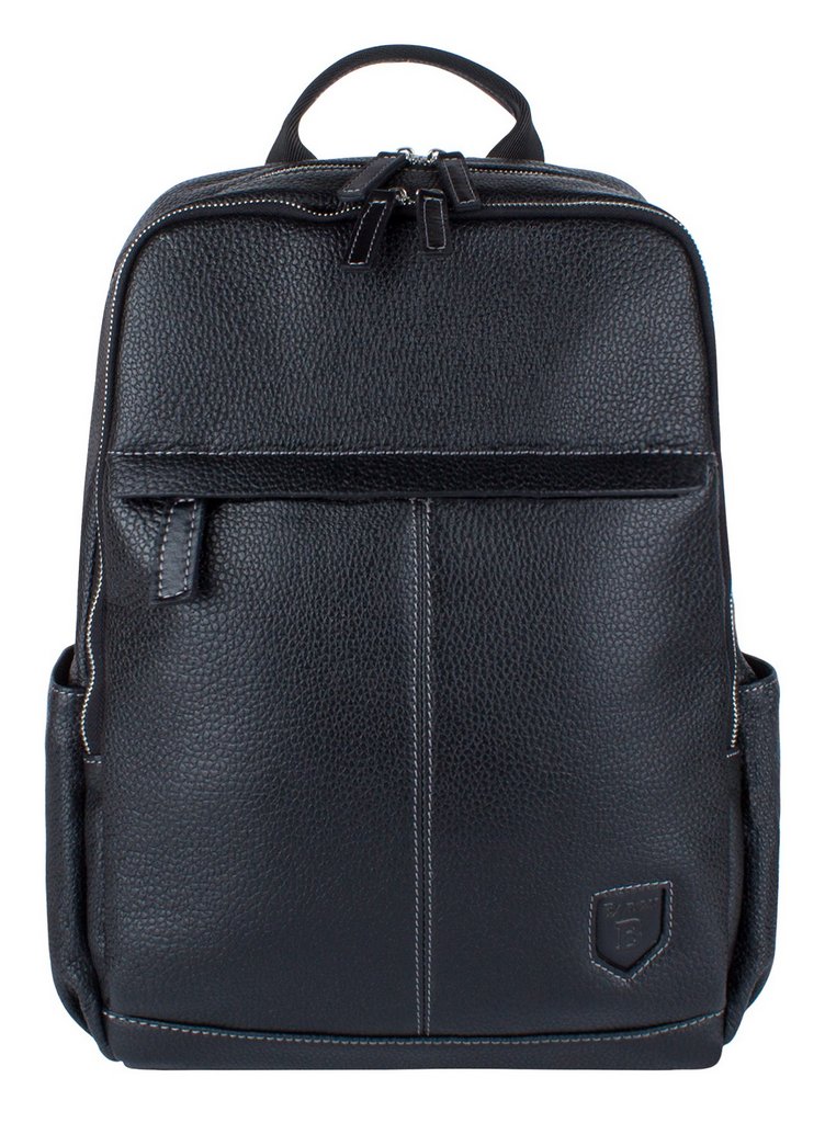 Рюкзак молодежный мужской  Baron натуральная кожа 28*40*12см, черный