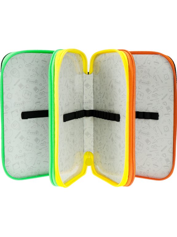 Пенал 3 отд. для мальчика Prof-Press "Кривые смайлики" 190*115 (ткань)