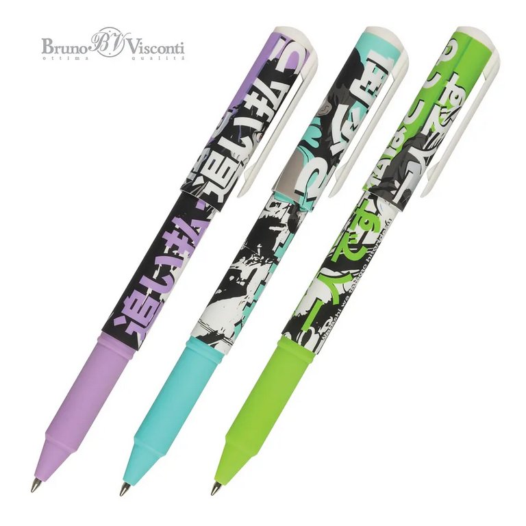 Ручка шариковая Bruno Visconti в тубусе "DreamWrite. Manga Anime. City"  0,7мм синяя (линия 0,5мм)