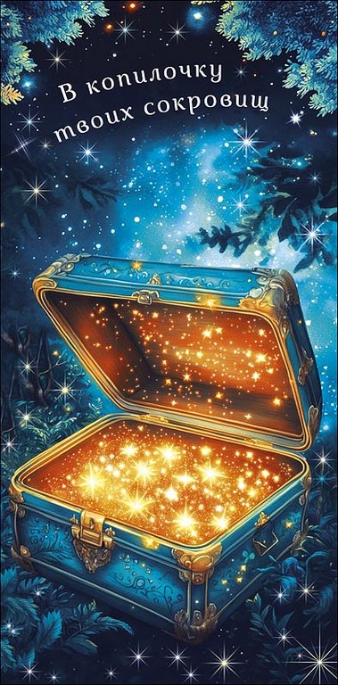 Конверт (для денег)  "В копилочку твоих сокровищ"