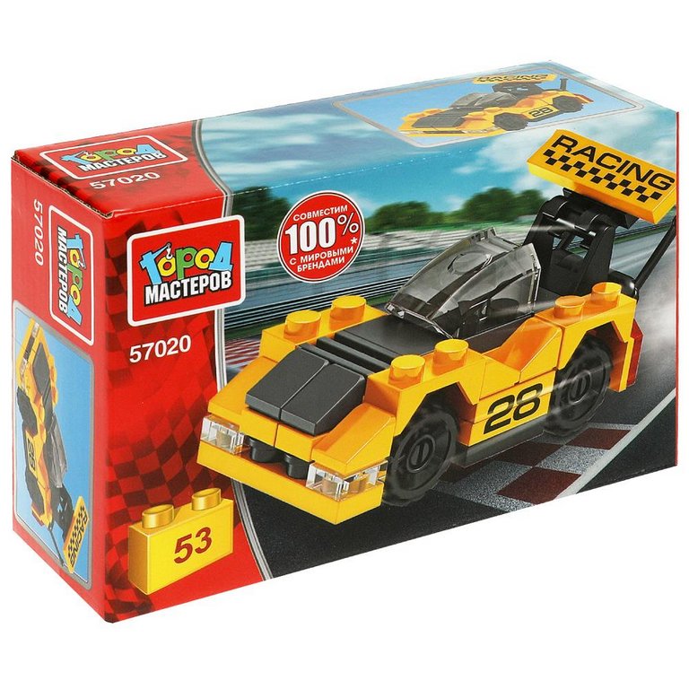 Конструктор пластиковый  53 дет. "Спорткар" Город мастеров