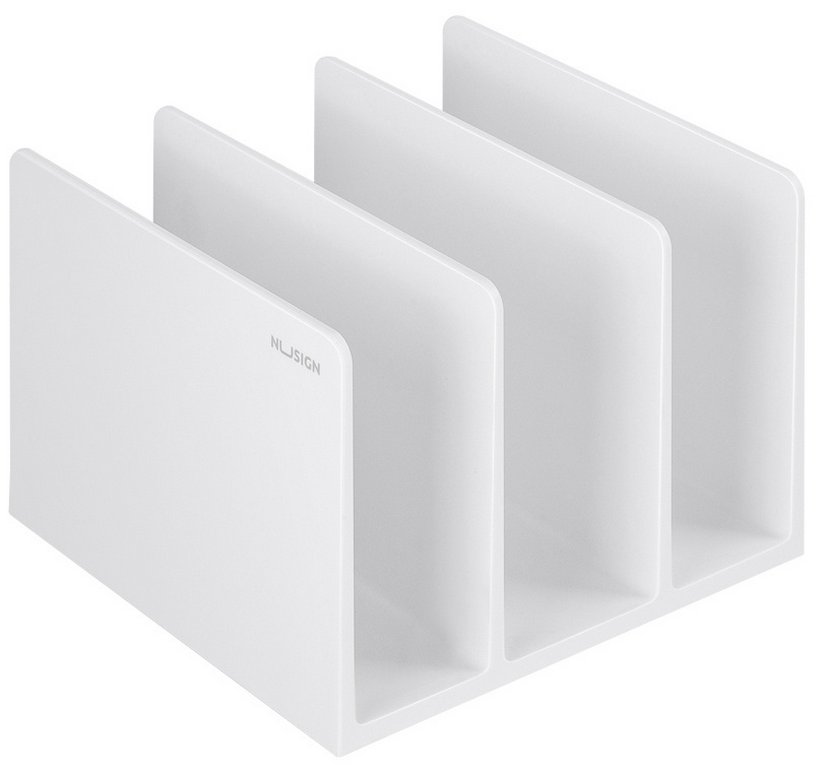 Подставка для бумаг, 3 отдела, Nusign белая 162*162*122 мм Deli