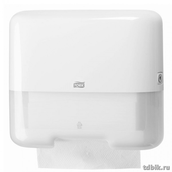 Диспенсер для бумажных полотенец "Tork" (H3) Elevation mini, пластик белый