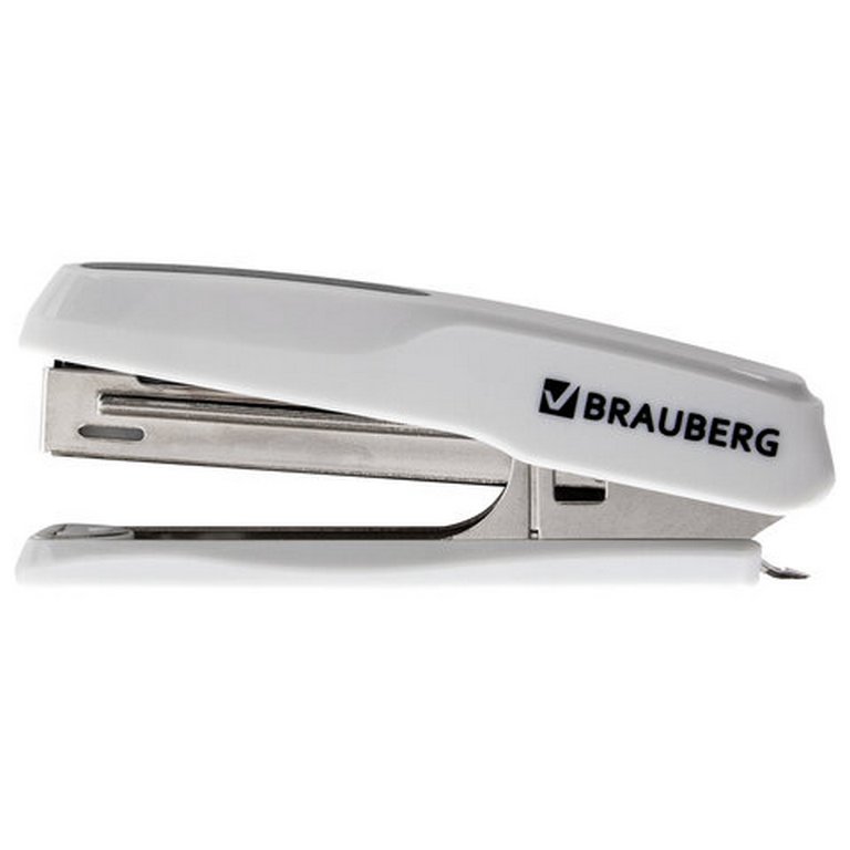 Степлер № 10 до 20л BRAUBERG "Extra" серый, с антистеплером
