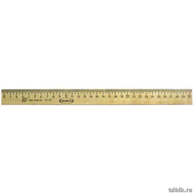 Линейка 30 см. дер. Красн.звезда