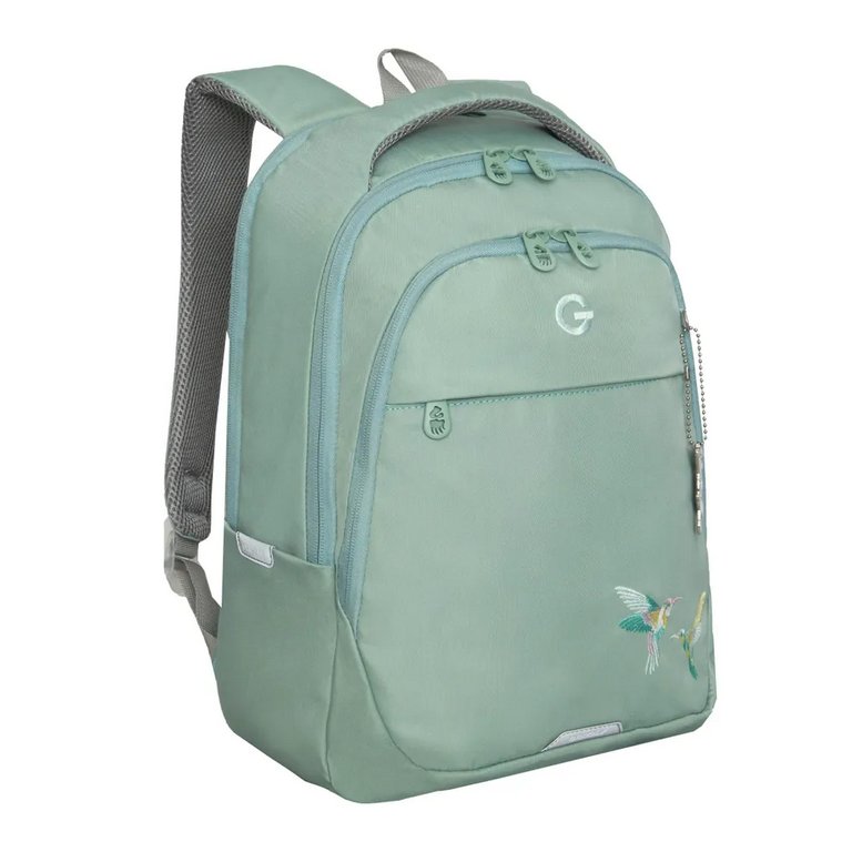 Рюкзак школьный для девочки Grizzly 29*40*18 см, мятный