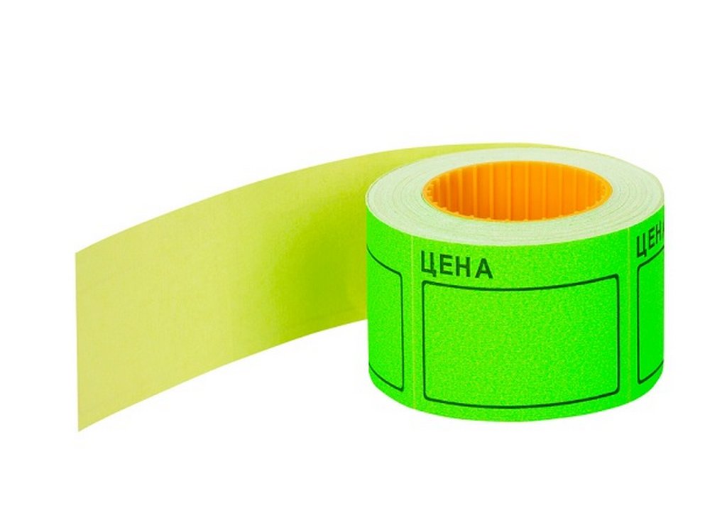 Ценники самокл. 50*40мм зеленые 140шт.