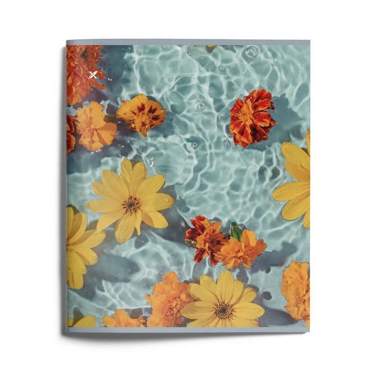 Тетрадь 48 лист кл. А5 на скрепке LOREX "FLOATING FLOWER" мел. карт. запечатка форзаца, soft touch